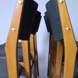 Lot de 6 chaises scandinaves pour salle à manger, tissu gris acier, facile d'entretien