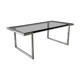 Coffee table in chromed metal and smoked glass, 1970s