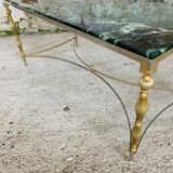 Coffee table in green marble and brass circa 50/60