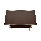 Vintage french bar trolley wood veneer gold brass tv cabinet 1950s design