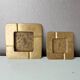 Set of 2 brass ashtrays of vintage design, 80s