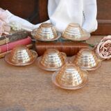 6 tasses à espresso et soucoupes « Gondolo » Design inspiré de l'Art déco