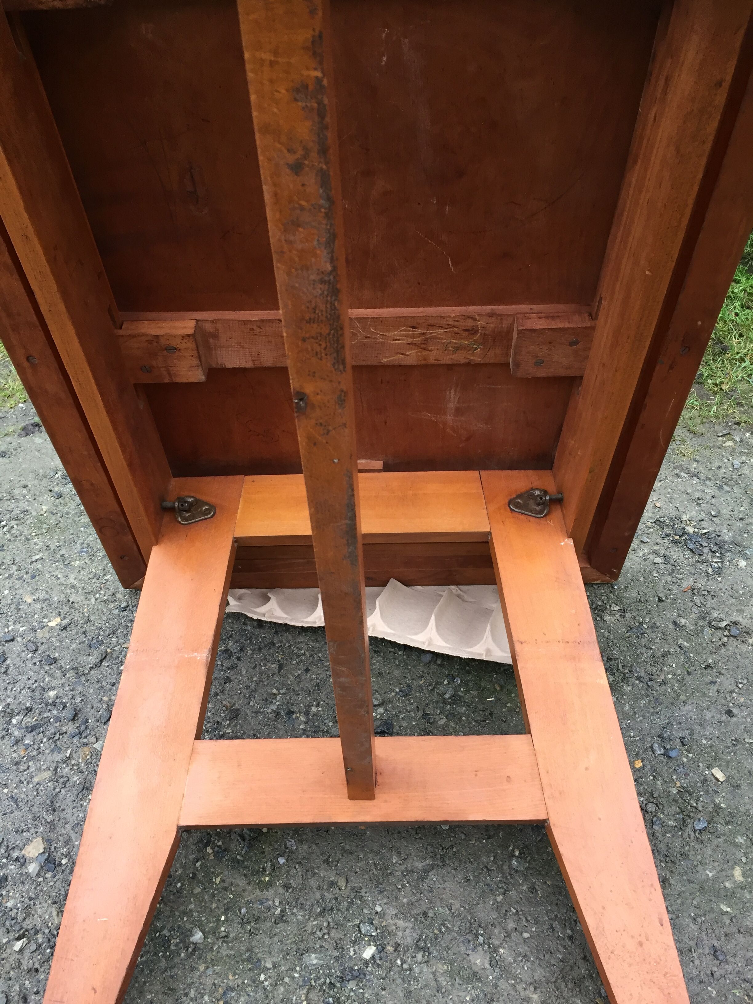 Vintage table René Gabriel in beech period reconstruction