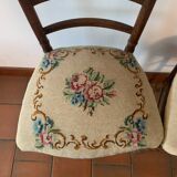 Pair of floral fabric chairs for ladies of France