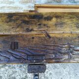 Oak and metal workbench