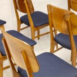 Set of six chairs design year 60,70 traditional slatted wood