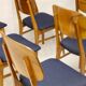 Set de six chaises design année 60 ,70 bois latté traditionnel