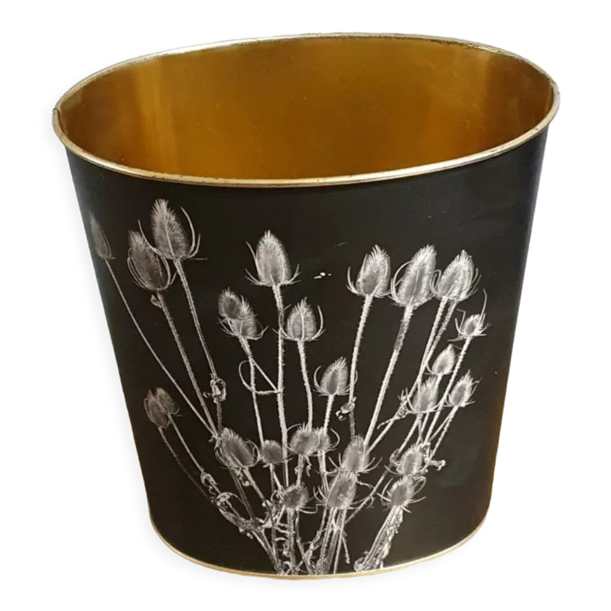 Vintage Office Paper Basket Massilly 60's Metal