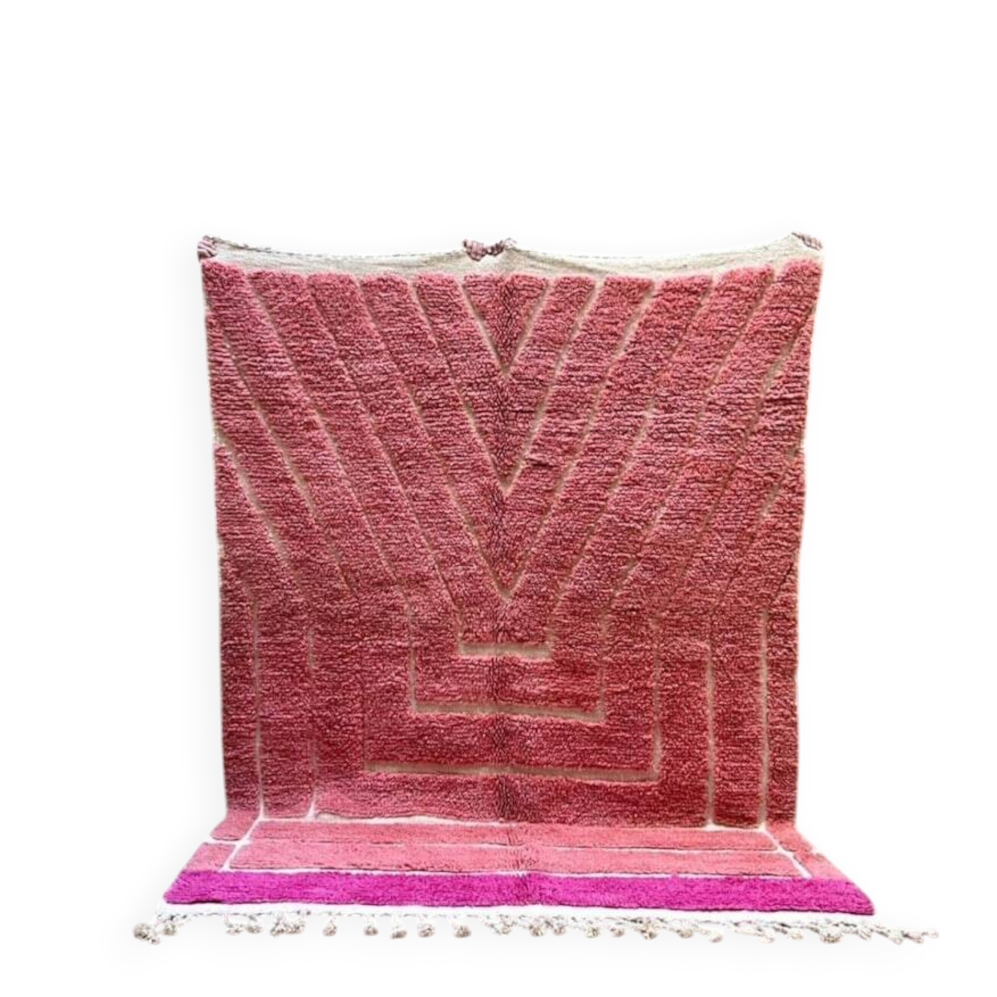 Beautiful handmade pink rug 200cm x 300cm
