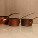 Lot of 3 copper pans No.10 and No.14