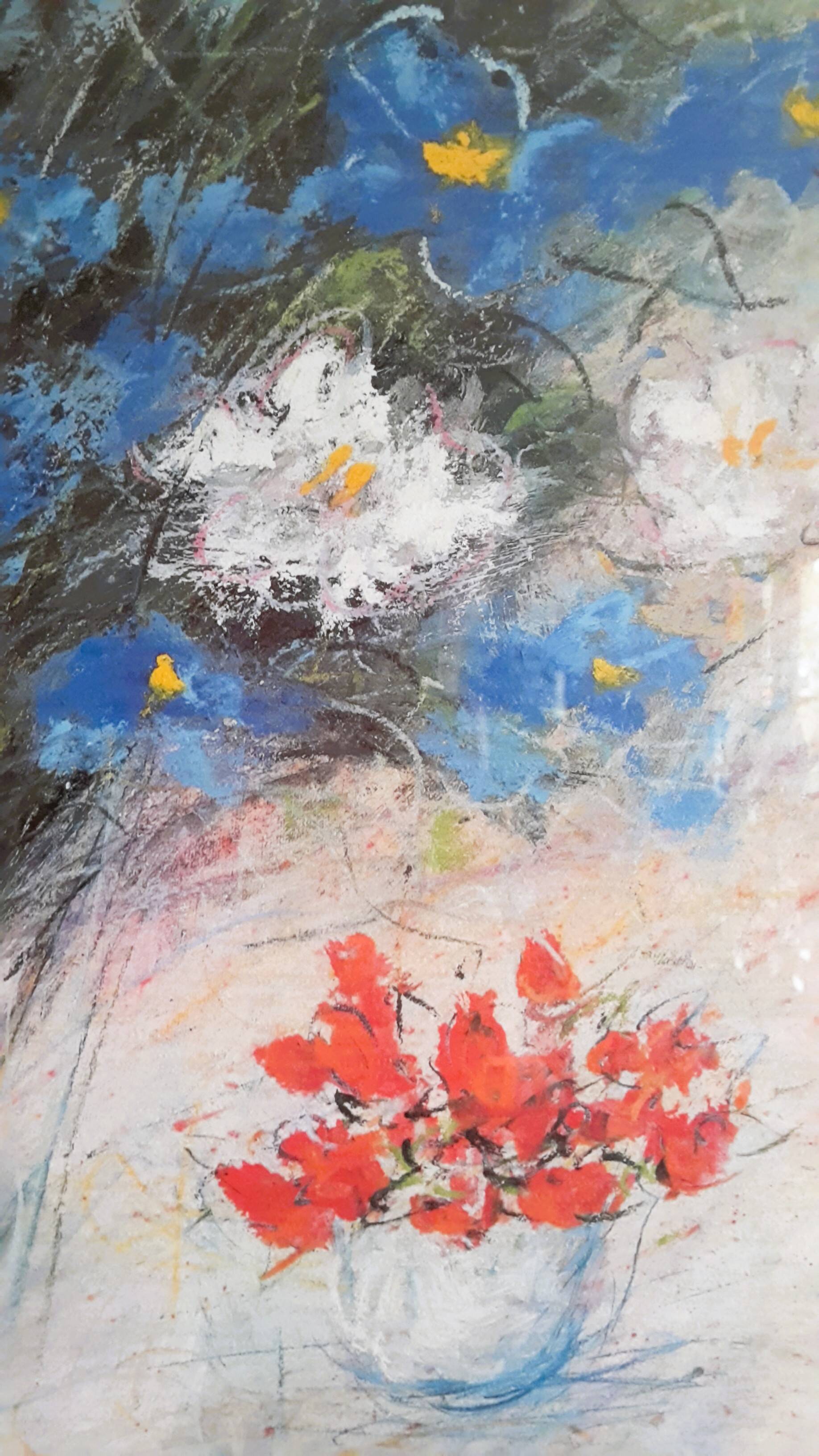 Wildflower bouquet, printed poster on vellum paper.