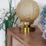 Table ball lamp globe art deco amber