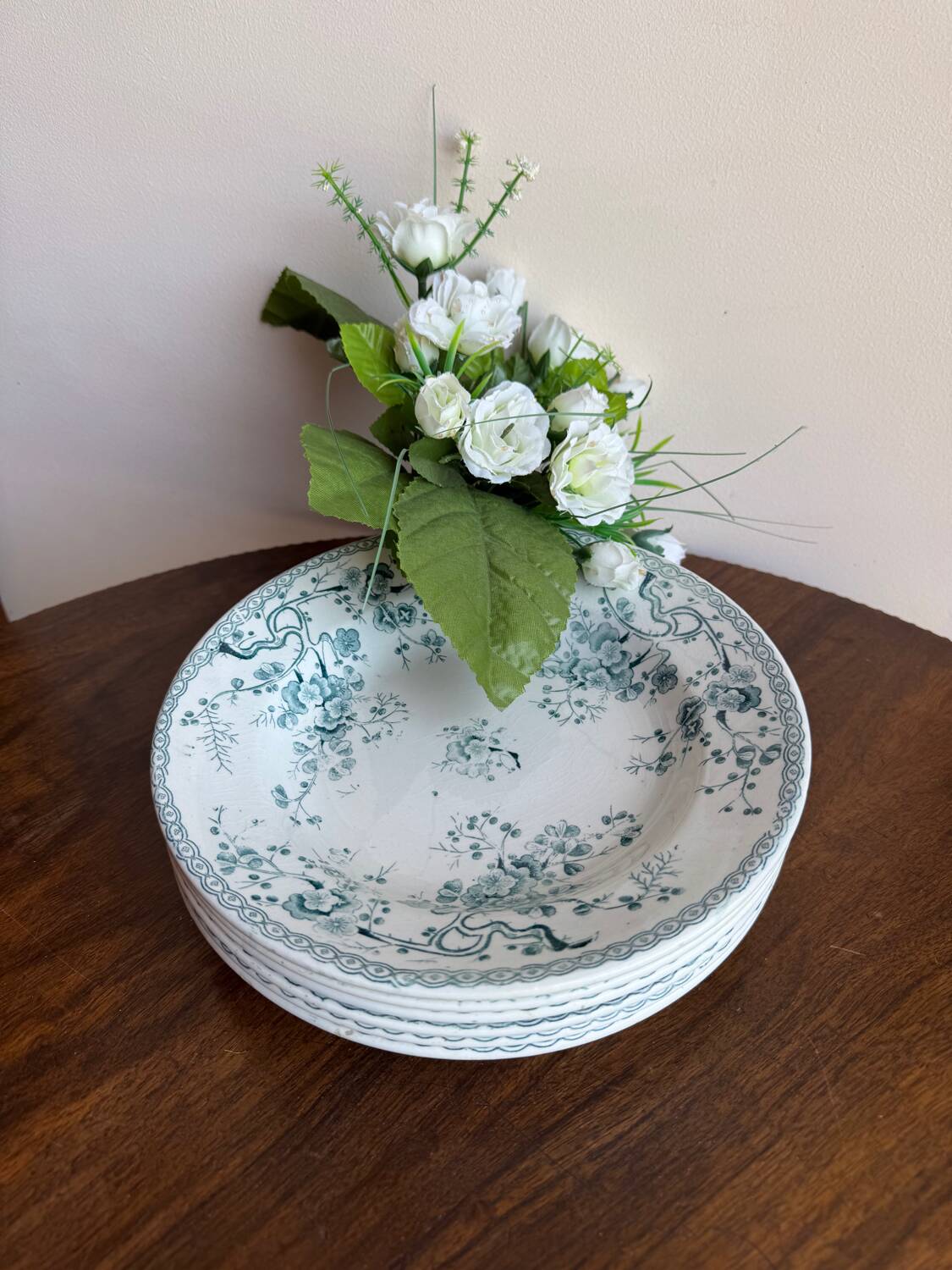 Gien Fleurette Plates x6 – antique floral decoration