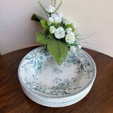 Gien Fleurette Plates x6 – antique floral decoration