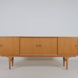 Danish minimalist sideboard in light oak, 1960s