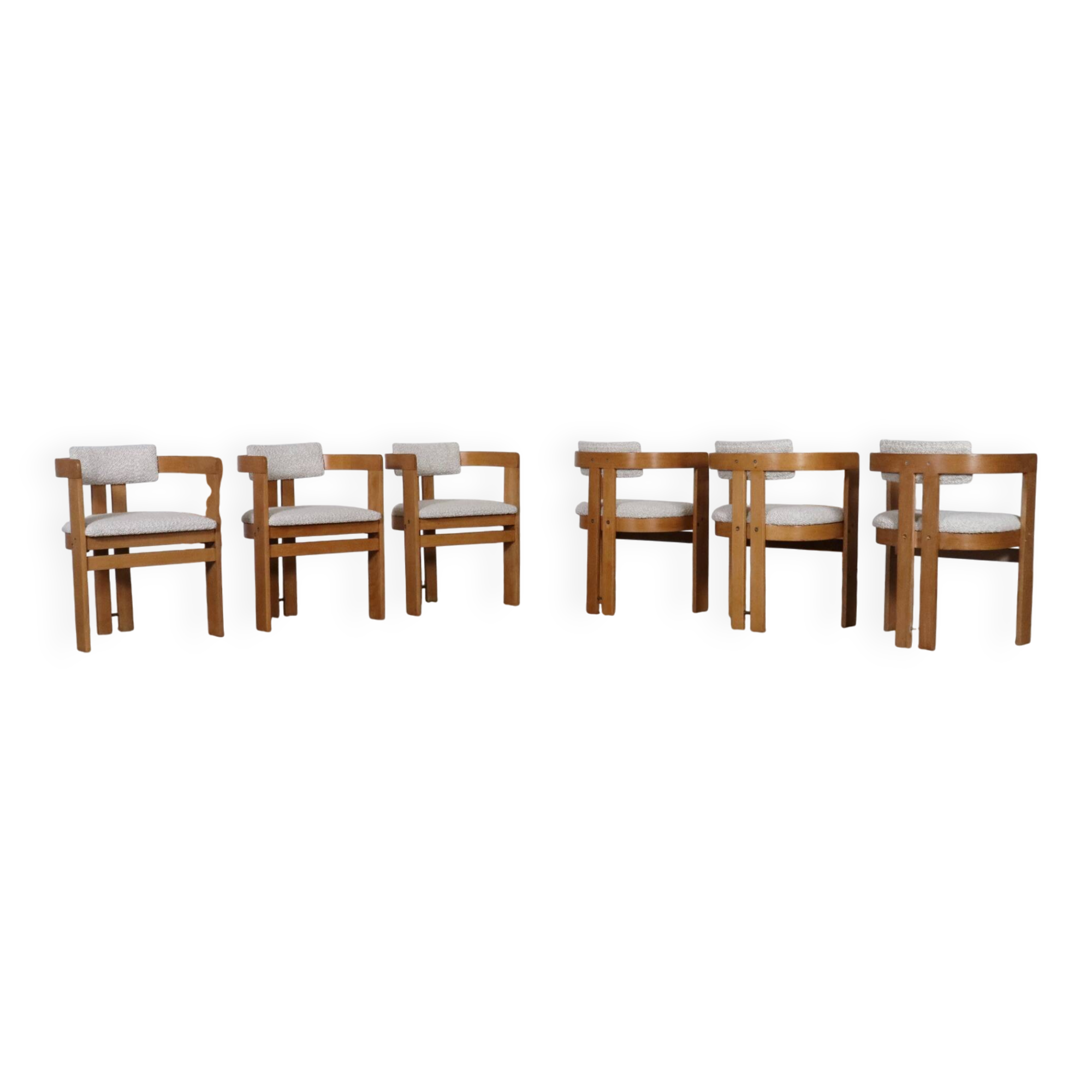 Pigreco Dining Chairs By Afra & Tobia Scarpa With Bentwood Frames, Set Of S