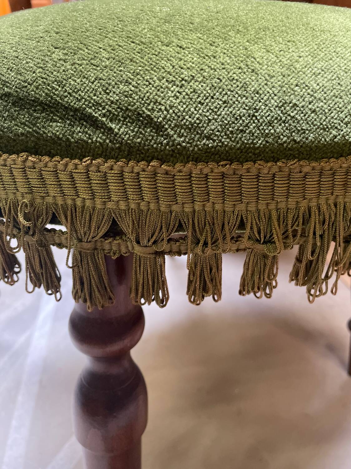 Vintage green velvet chair