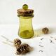 Bubble glass jar with lid, Biot glassware
