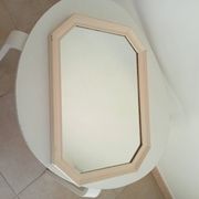 Vintage octagonal white lacquered mirror