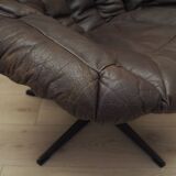 Leather swivel armchair, Danish design, 1960s, designer: H.W. Klein, manufacture: Bramin