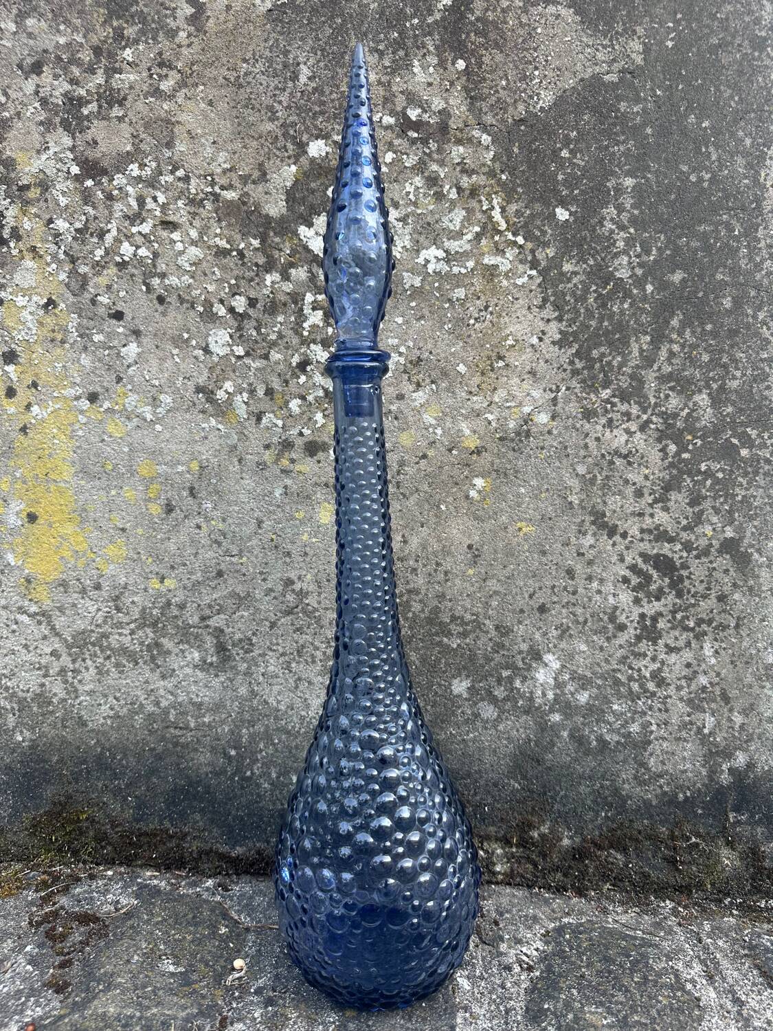 Carafe empoli purple mauve small bubbles hobnail