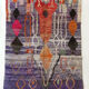 Moroccan Berber carpet boujaad purple with colorful patterns 325x200cm