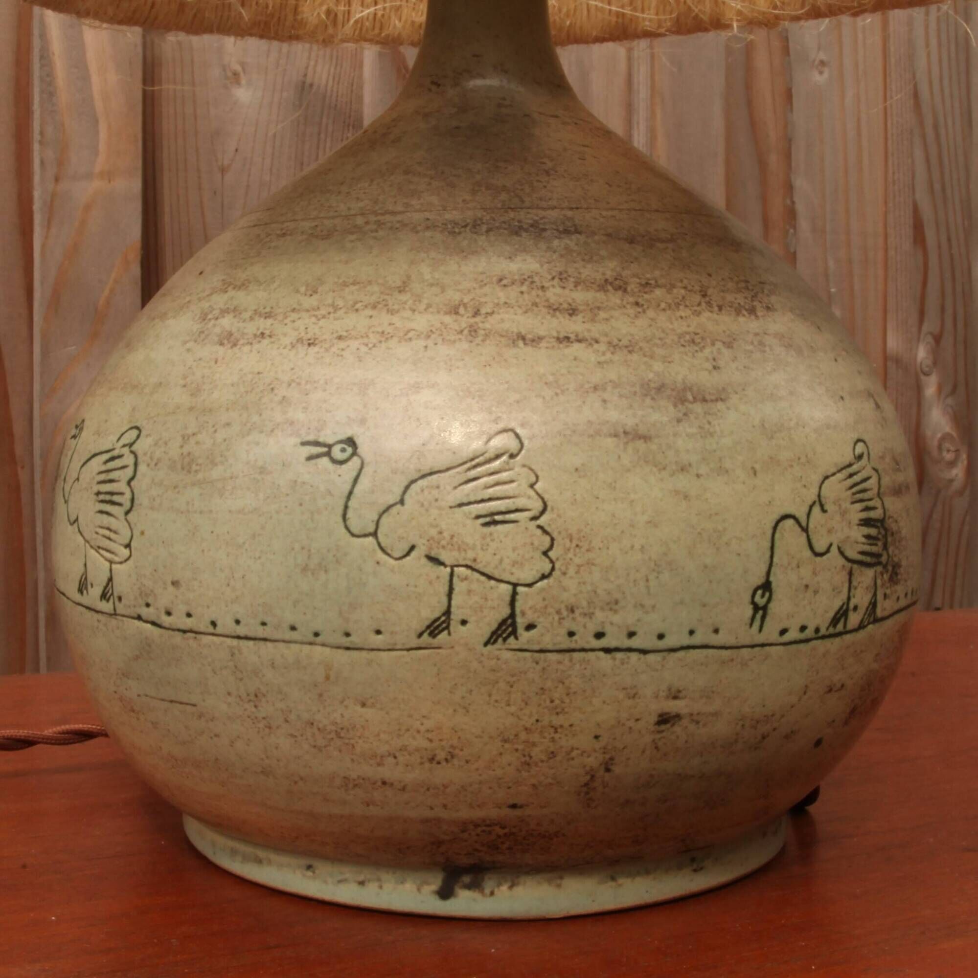 Jacques Blin ceramic lamp, bird model