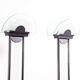 Set of Memphis style frosted glass floor lamps. Circa 1980