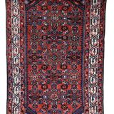 Handmade vintage Persian Hamadan rug 76cm x 126cm, 1970s