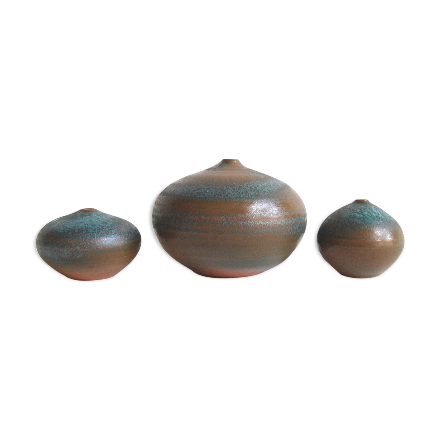 Trio de céramiques miniatures vertes Antonio Lampecco