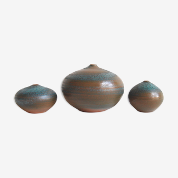 Trio of green miniature ceramics Antonio Lampecco