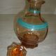 Art Deco carafe in pink transparent glass with cap