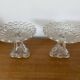 Antique pair of crystal cup drageoirs with tripod fish foot, 19th century vintage