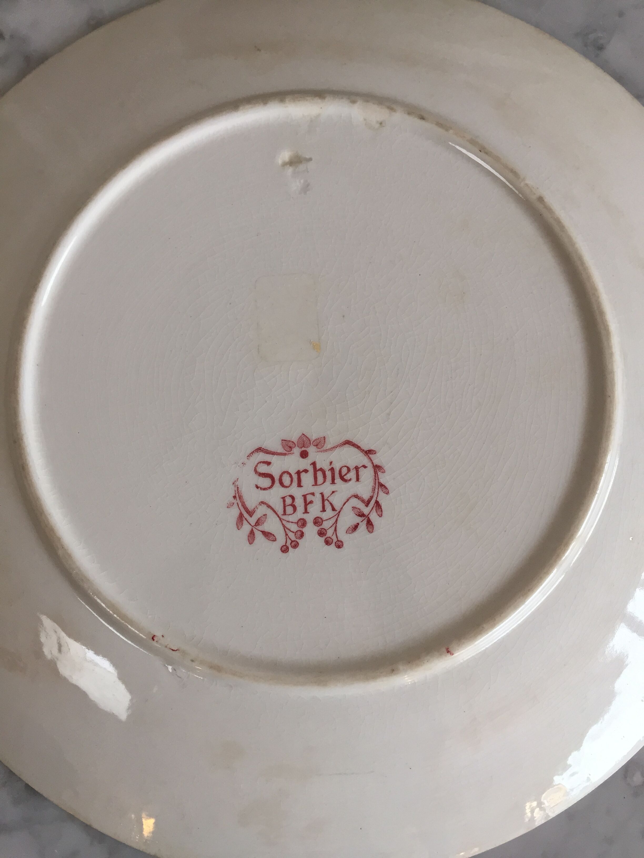 "Sorbier" décor plate by Boch Frères Kéramis