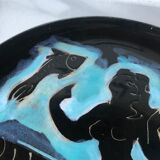 Four plates Vallauris the mermaids