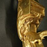 Pair of large wall lights, ram's heads, Louis XVI style - gilded bronze