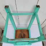 Blue wooden stool