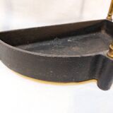 Victorian style half-moon umbrella stand in brass and cast iron