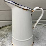 Pichet blanc tôle émaillée