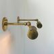 Pair of vintage adjustable wall lights, solid brass, France 1950