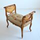 Stool / small bench in canvas, canework and wood late 19th century