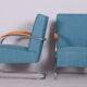 Set of Two Restored Blue Armchairs by Mucke-Melder, Czechia, 1930s