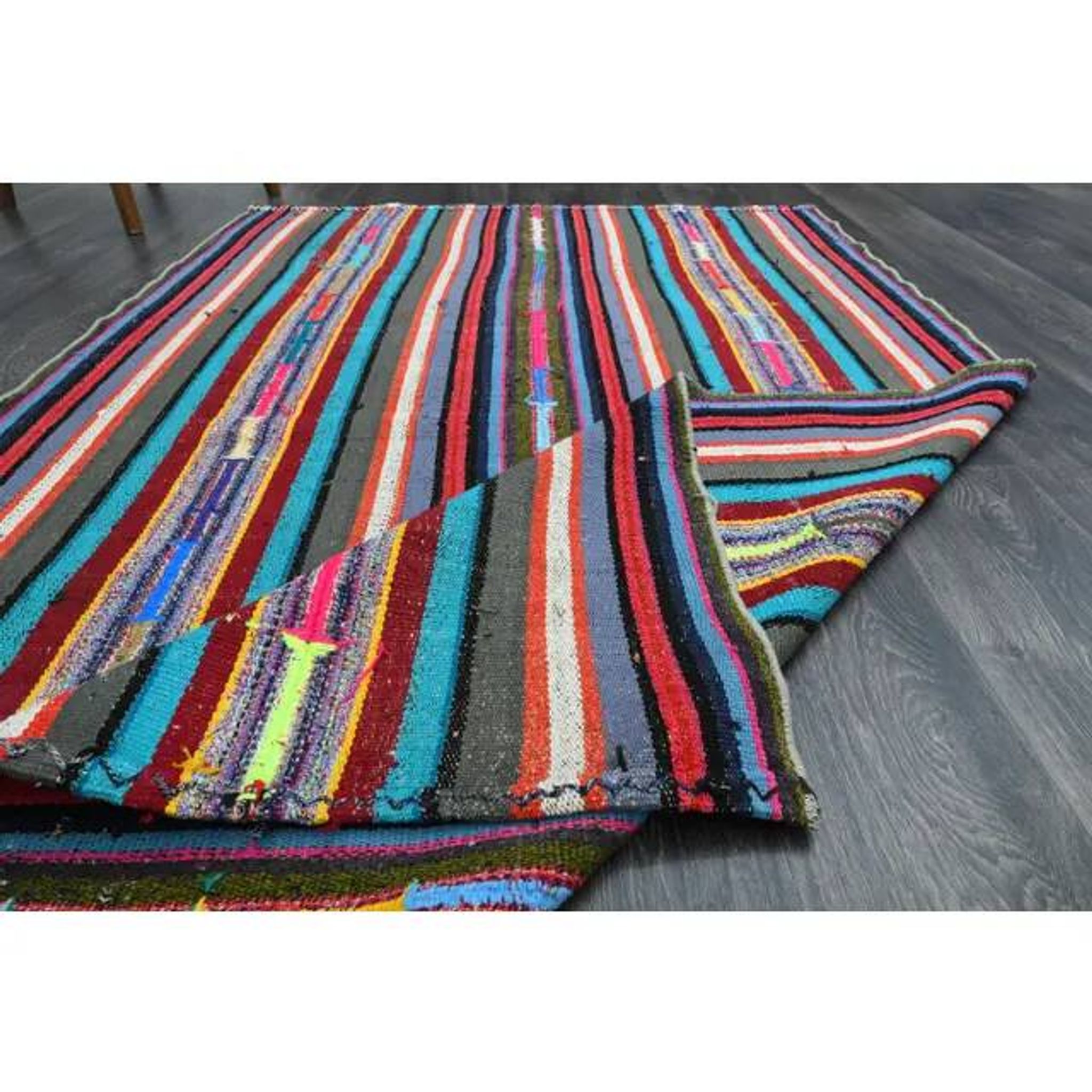 1970s Vintage Turkish Oushak Handmade Wool Cotton Purple Area Rug 137x218