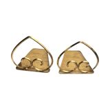 Serre-livres en laiton de style Hollywood Regency, Belgique, années 1970