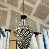 Low ceiling lamp with Tiffany style chain