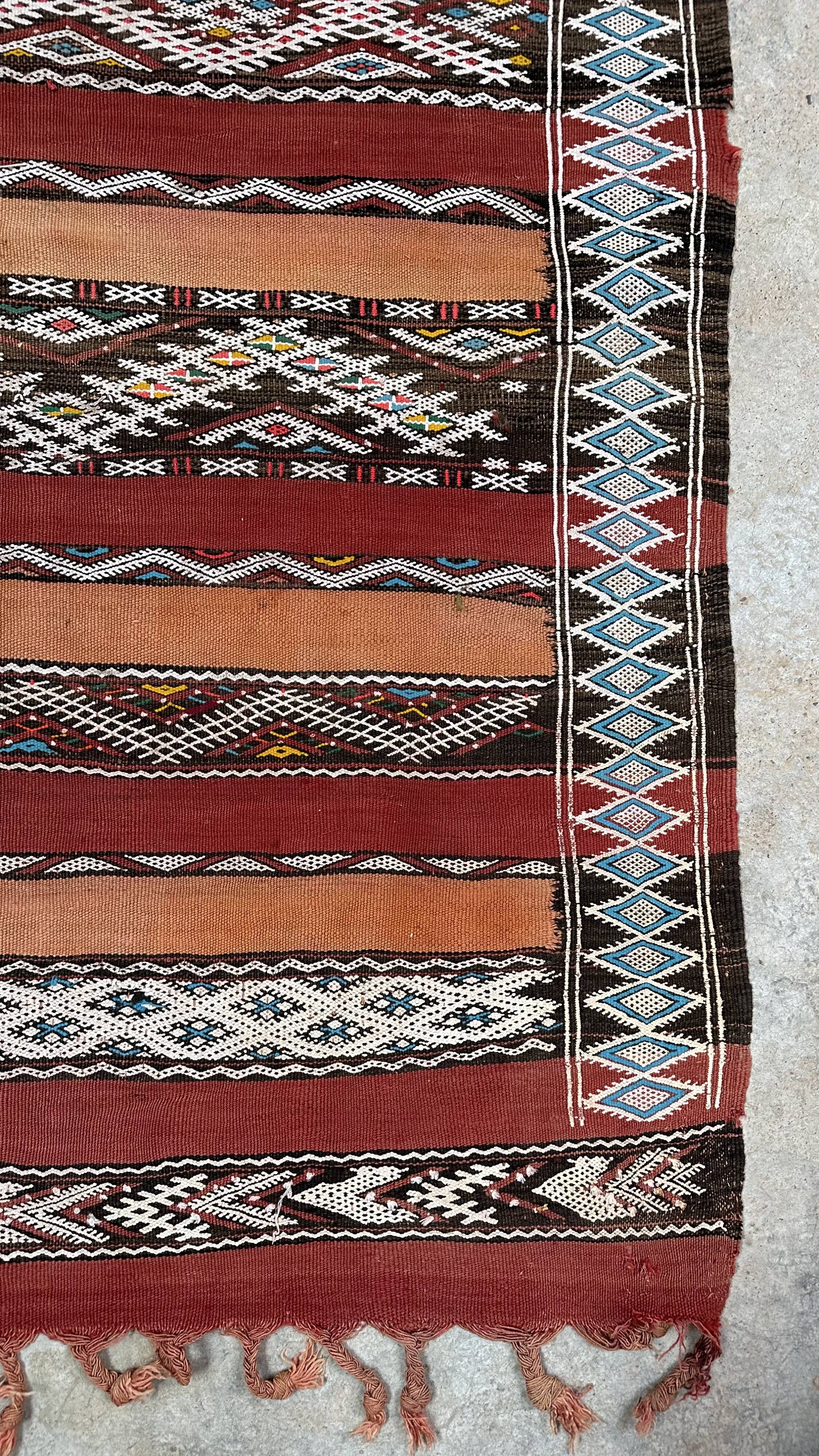 Moroccan kilim zayan rug - 312 x 153 cm.