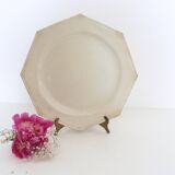 Creil and Montereau plates, 19th century, Perle model, ivory / set of 3