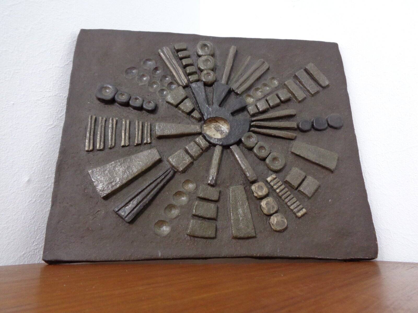 Brutalist Ceramic Wall Panel, 1960s