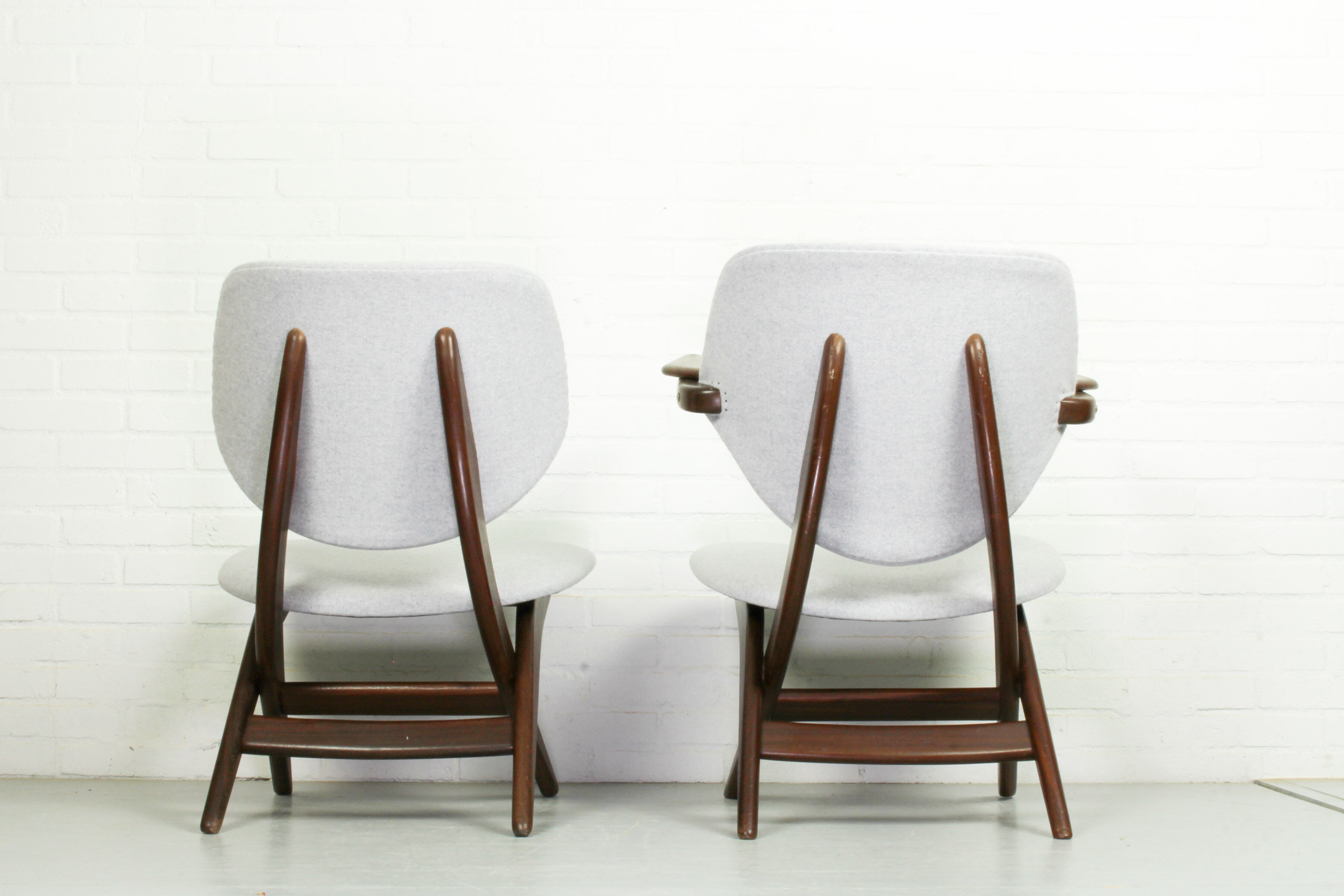 Set of 2 Louis van Teeffelen for Webe easy chairs "pelican",   1960s