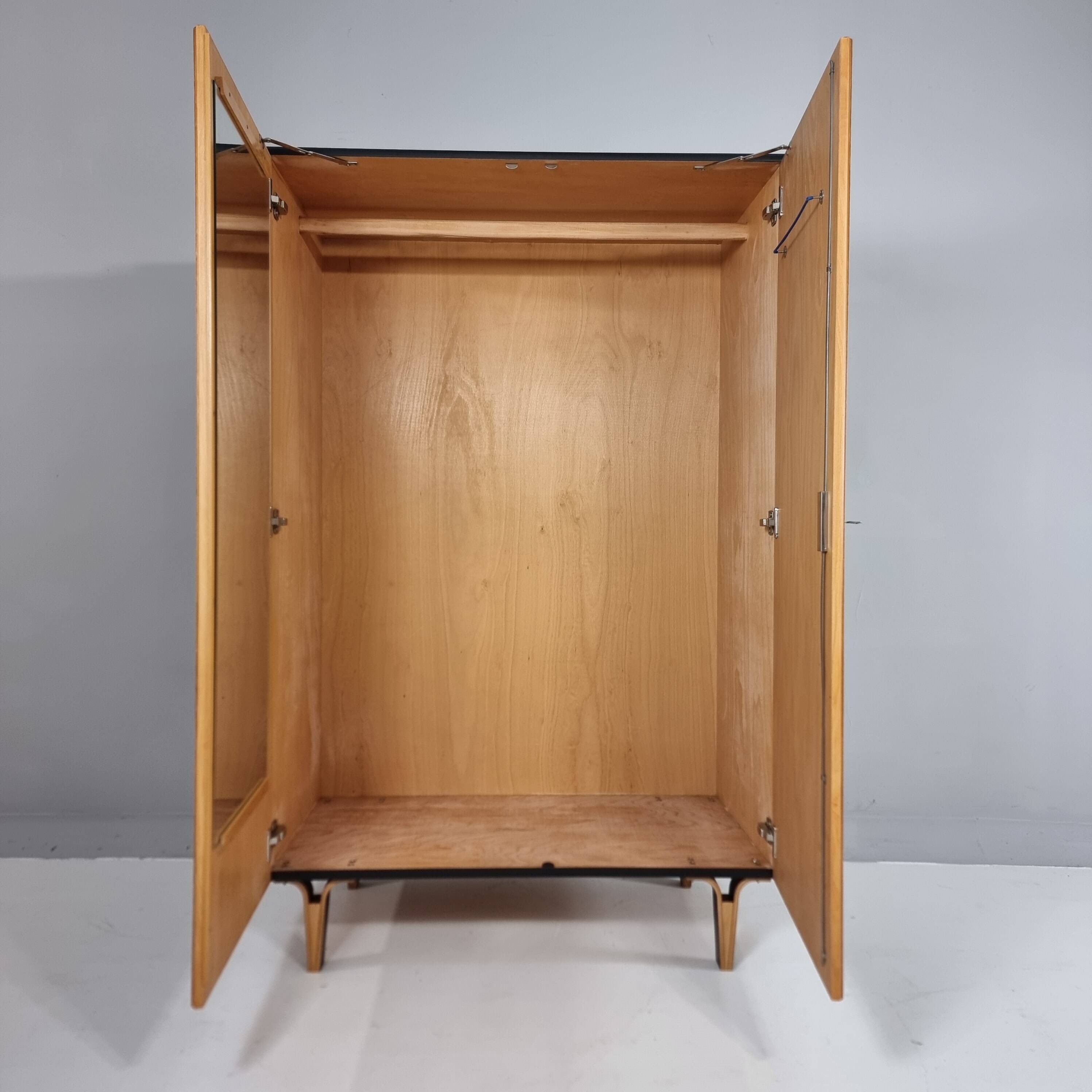 Vintage beech wardrobe, 1970s